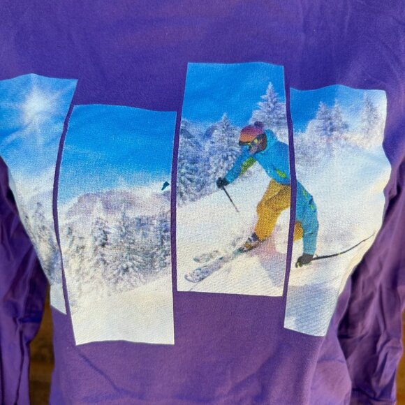 Vintage Arizona Y2k Ski Cropped Purple Long Sleeve Shirt Size XS - Picture 4 of 9